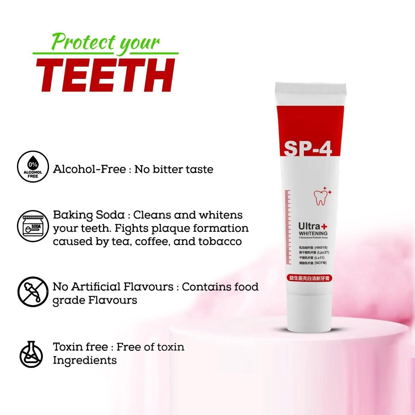 ✔SP-4 Ultra+ Whitening Teeth 300Gram 🔥(Buy 1 Get 3 Free🔥)