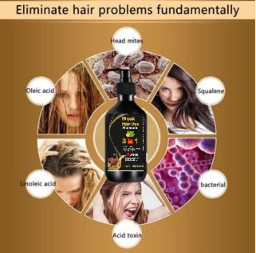 3-IN-1 BLACK HAIR DYE SHAMPOO (AYURVEDIC NO SIDE EFFECT)