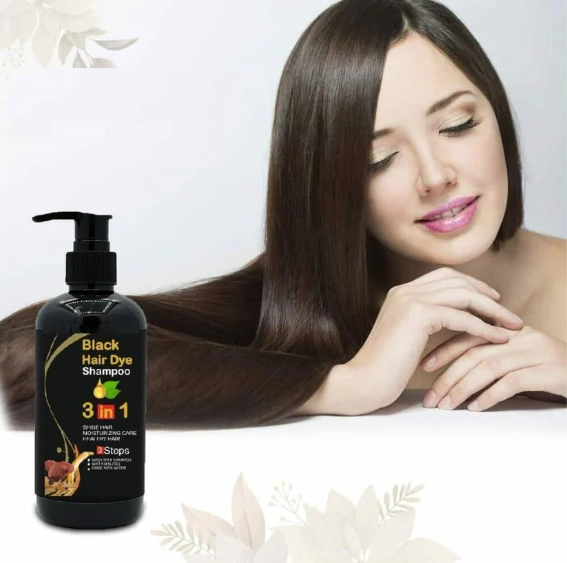 3-IN-1 BLACK HAIR DYE SHAMPOO (AYURVEDIC NO SIDE EFFECT)