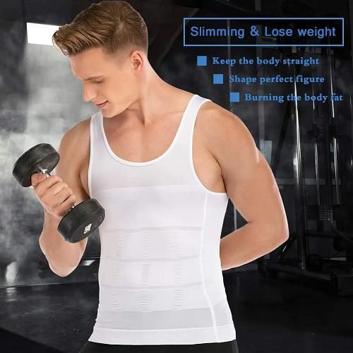 MEN'S SHAPER COOLING T-SHIRT- HIDE BELLY ROLLS, LOOK LEAN AND TONED